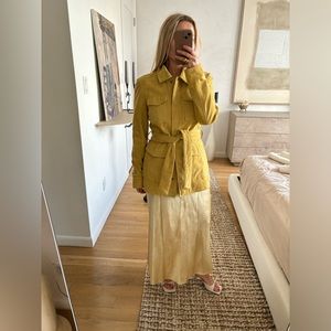Mango Premium Yellow Suede Jacket Size Small New Without Tags
